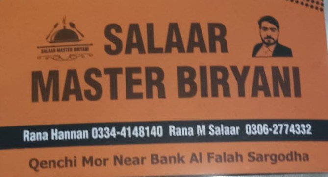 Salar biryani contact